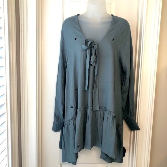 Wildfox Couture Revolve Scattered Star Embroidery Mini Dress - Picture 4 of 14